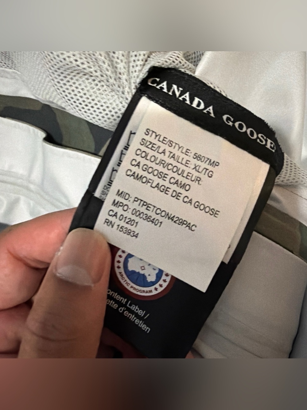 Canada Goose Seawolf Rain Jacket XL Green Camo - Picture 3 of 6